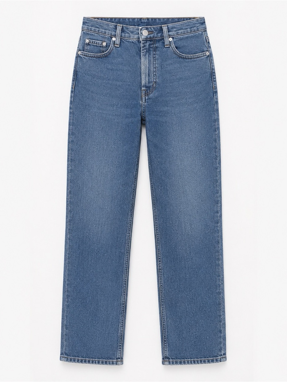 Everlane Original Cheeky Jean 27 Medium Washed Blue High Rise Straight Leg NWT